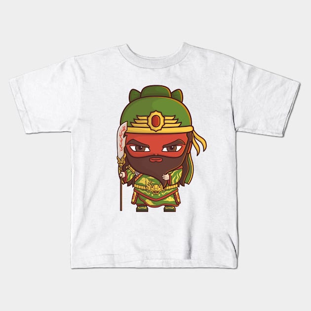 GUAN YU ROMANCE OF THREE KINGDOM CHIBI Kids T-Shirt by PNKid